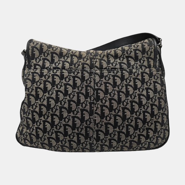 Oblique Canvas Shoulder Bag Black