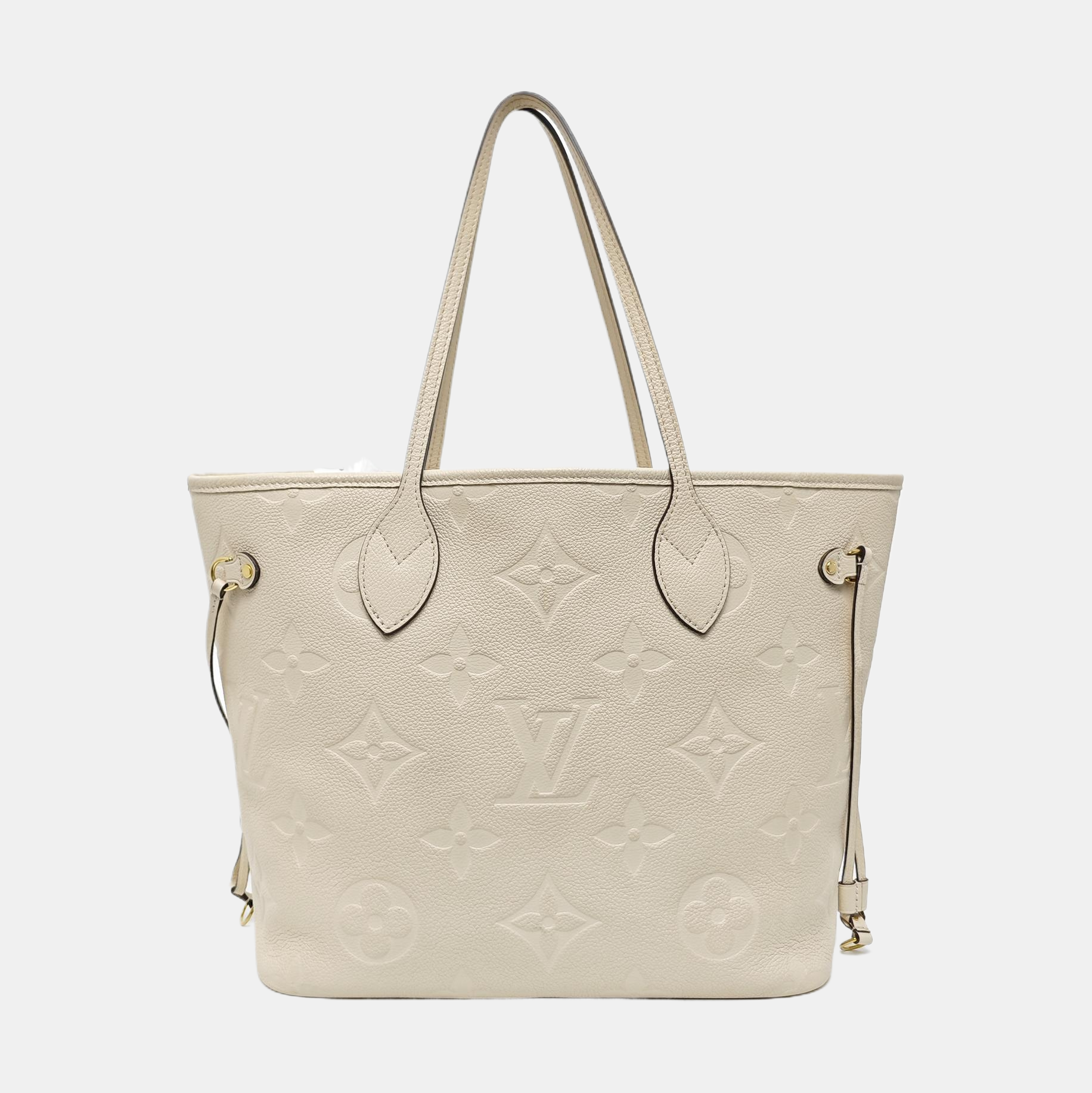 NEVERFULL MM Monogram Calfskin White