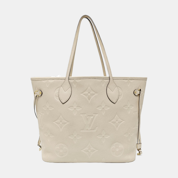 NEVERFULL MM Monogram Calfskin White