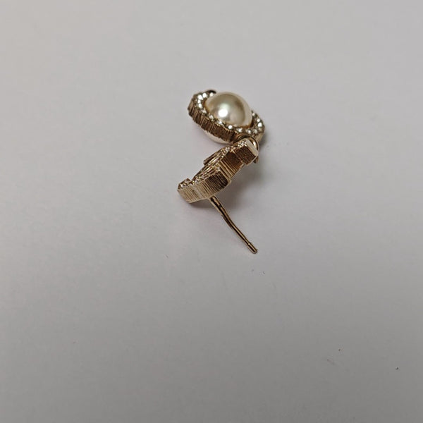 CC Logo Metal Gold Stud Earrings