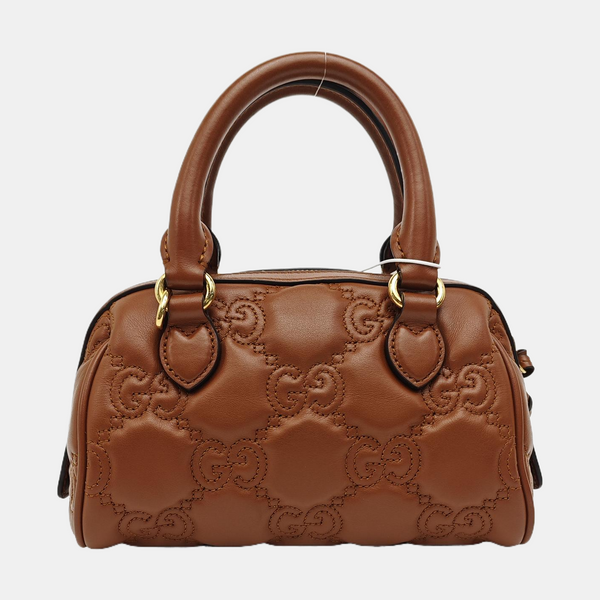 GG Matelassé Mini Quilted Calfskin Brown