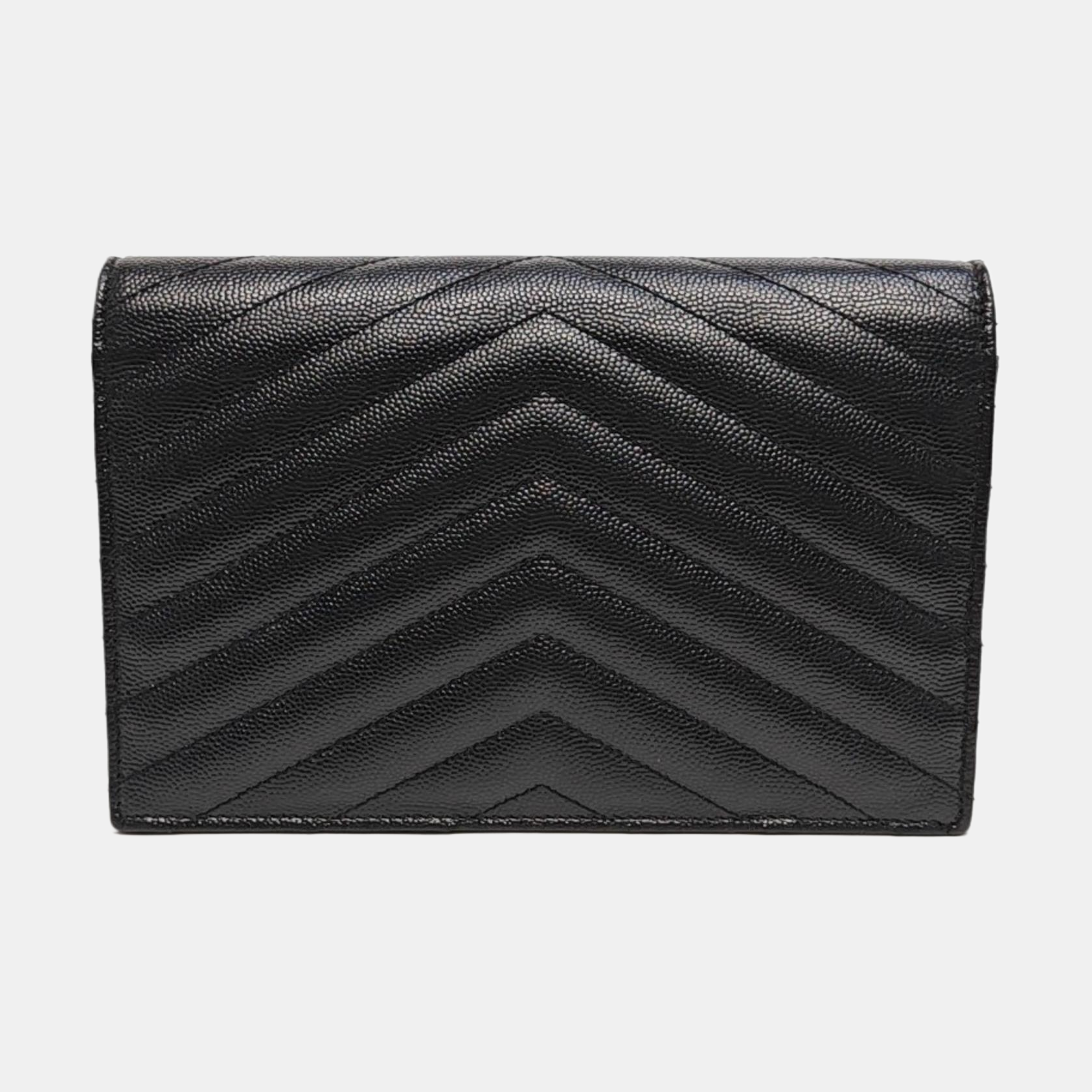MONOGRAM Chevron Calfskin Black