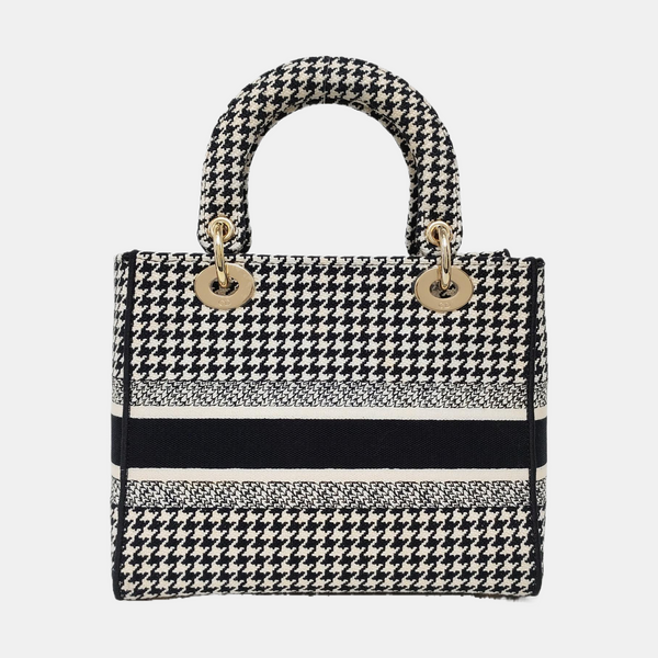 Authenticated pre-owned  Lady D-Lite Medium Canvas Black - Tote Bag at Looply