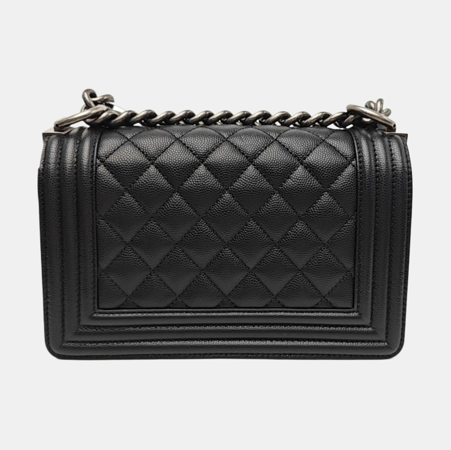 BOY CHANEL Small Quilted Grained Calfskin Black