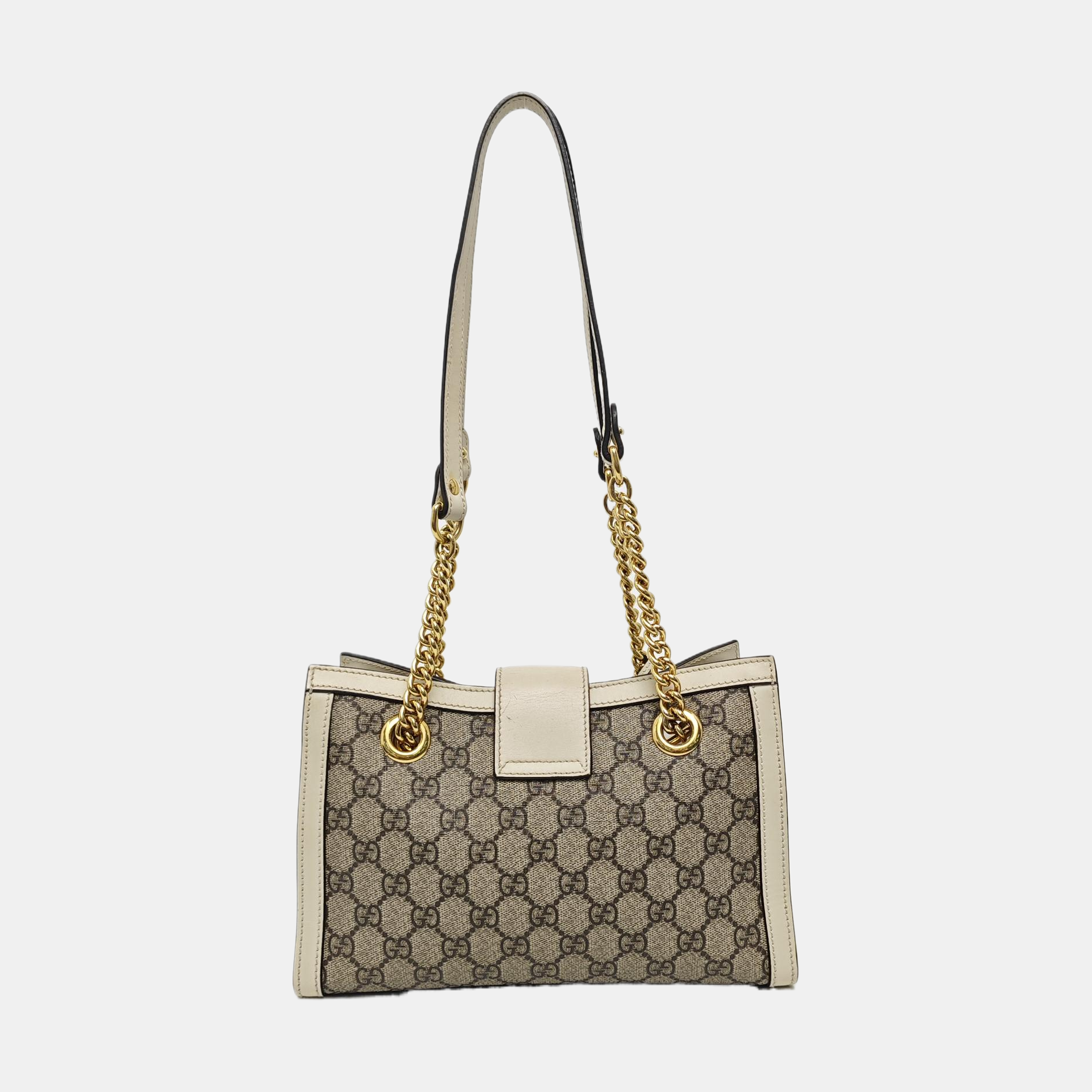 Padlock Small Monogram Coated Canvas Beige