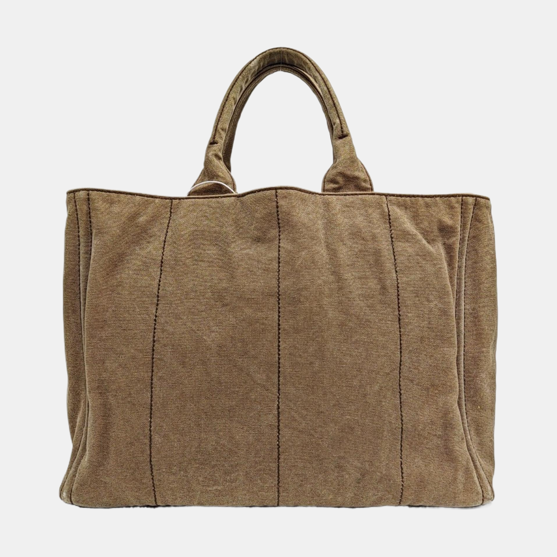 Quilted Canvas Tote Bag Brown