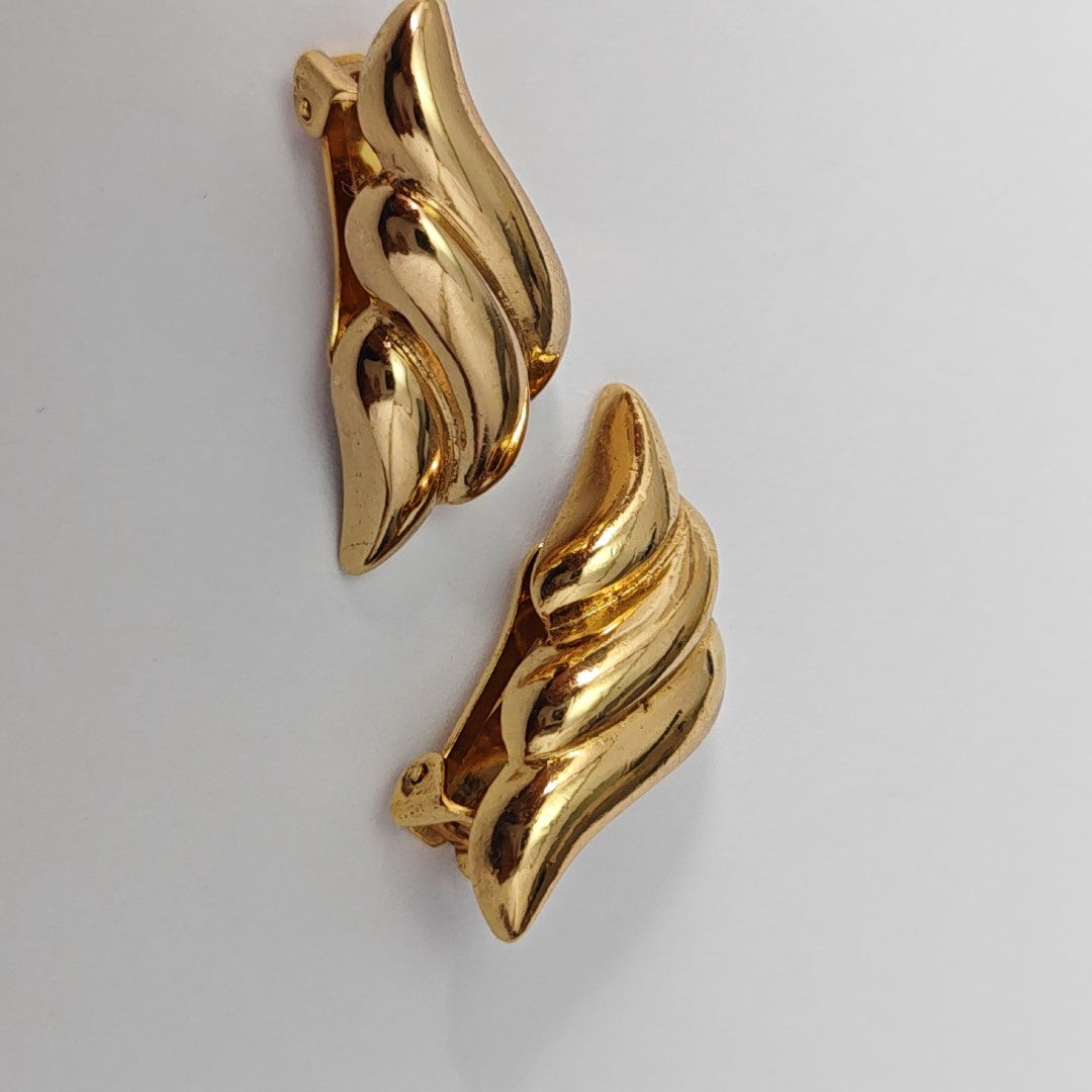 Metal Gold Clip On Earrings