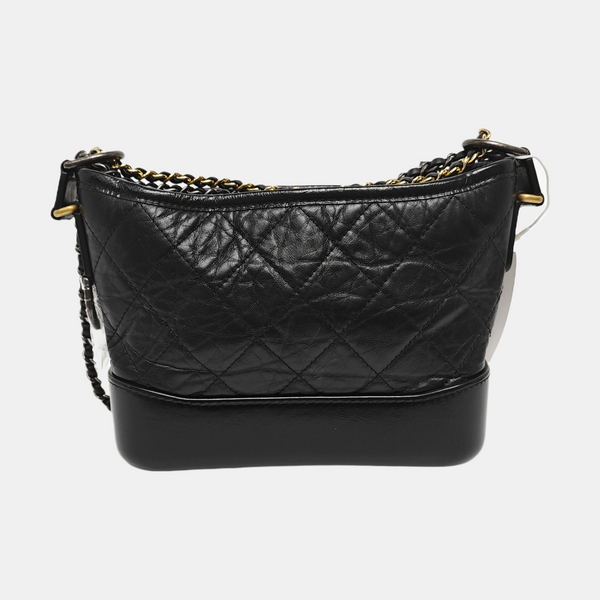 GABRIELLE Small Quilted Calfskin Black