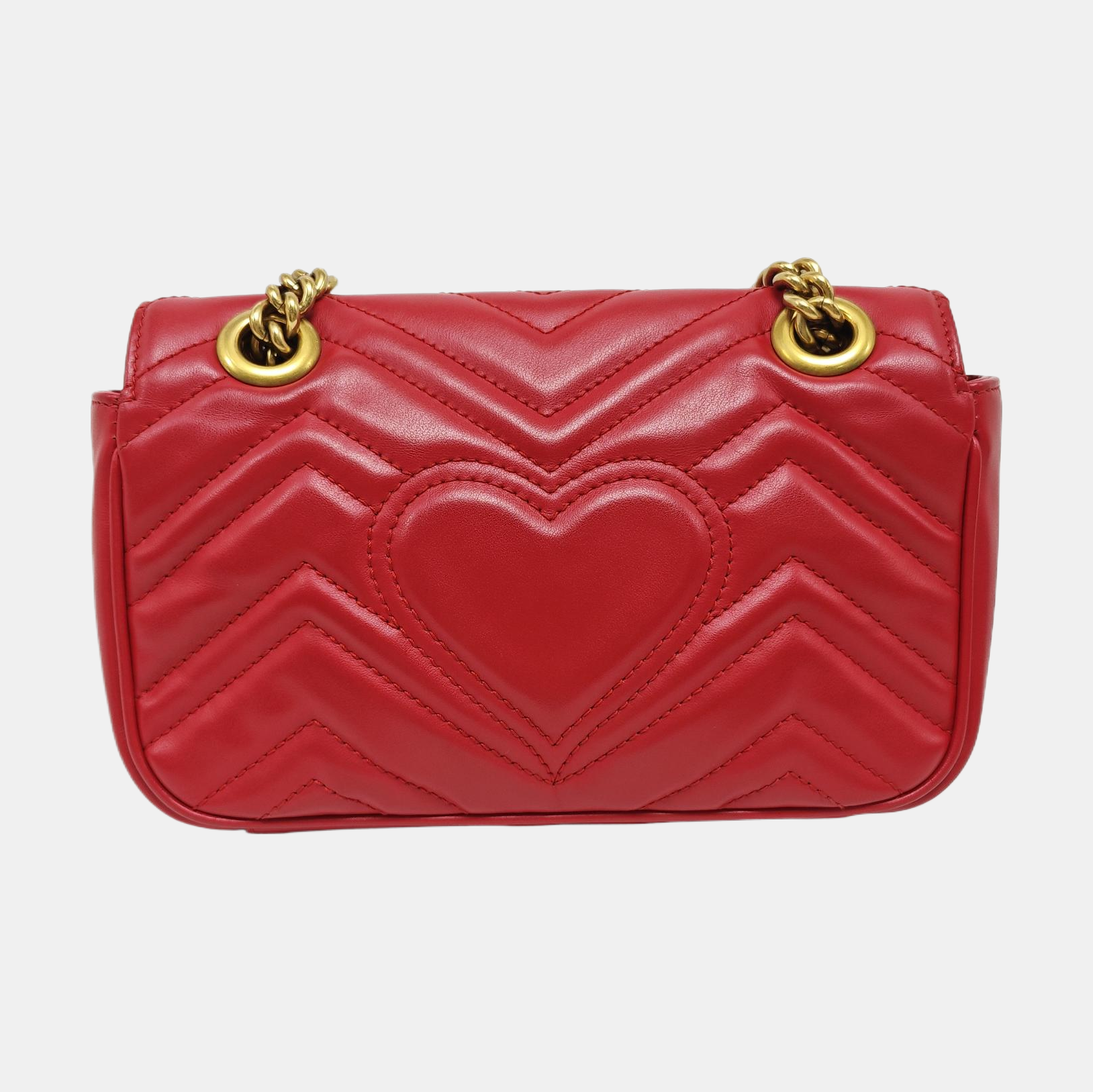GG Marmont Small Quilted Calfskin Red