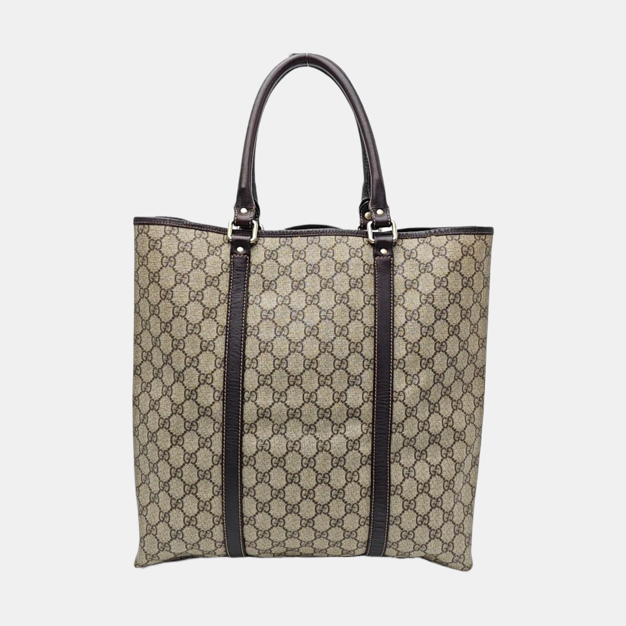 Monogram Coated Canvas Tote Bag Beige