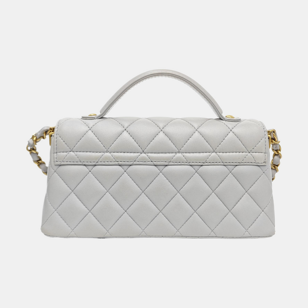 Quilted Calfskin Shoulder Bag Gray
