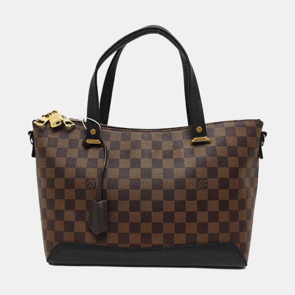 HYDE PARK Damier Ebene Coated Canvas Brown