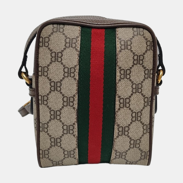 Coated Canvas Crossbody Bag Beige