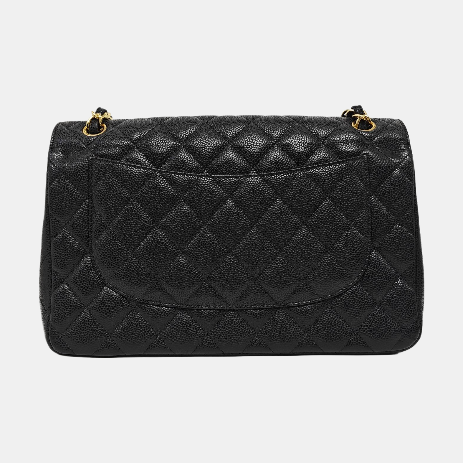 Large Quilted Grained Calfskin Black