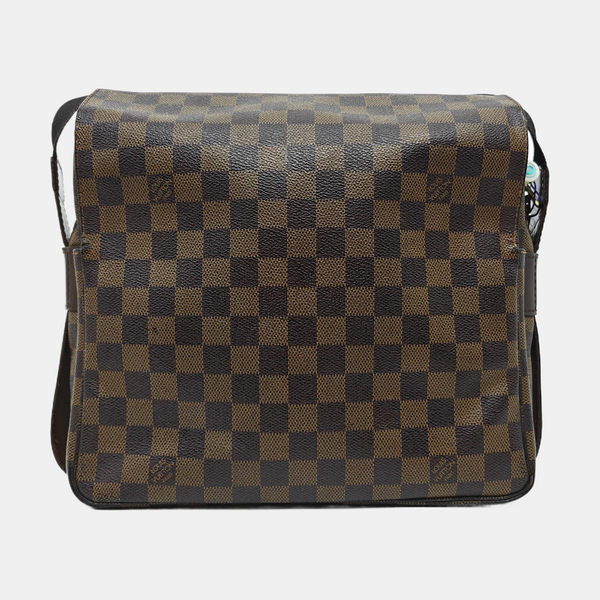NAVIGLIO Damier Ebene Coated Canvas Brown