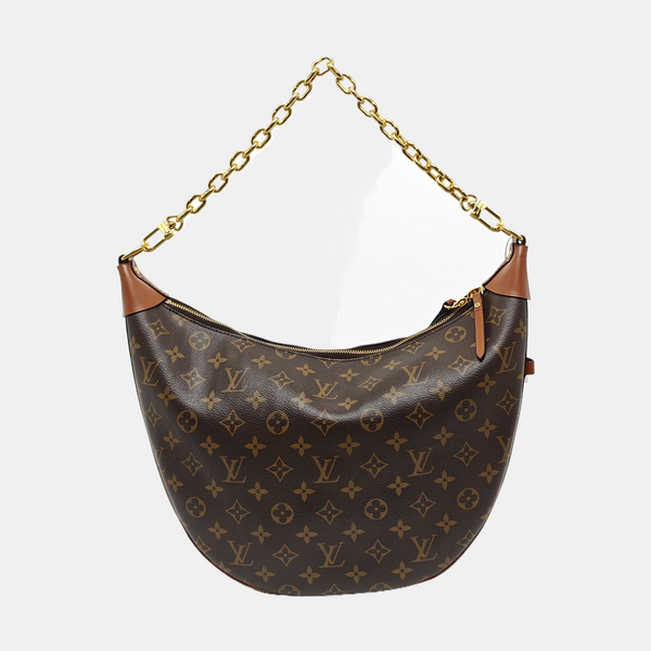 LOOP HOBO Monogram Coated Canvas Brown