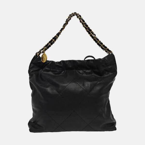 CHANEL 22 Medium Quilted Grained Calfskin Black