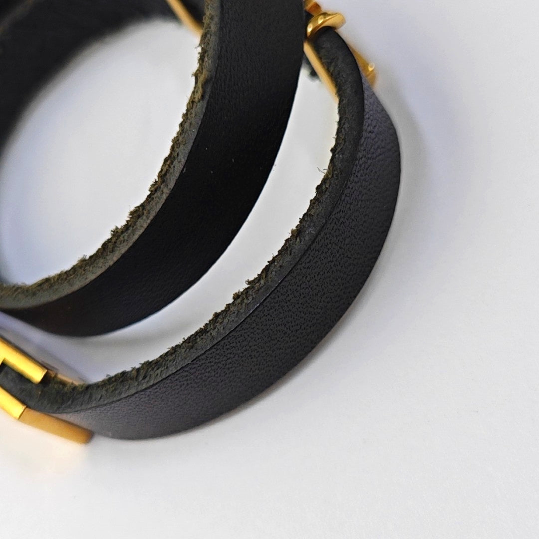 Leather Black Bangle