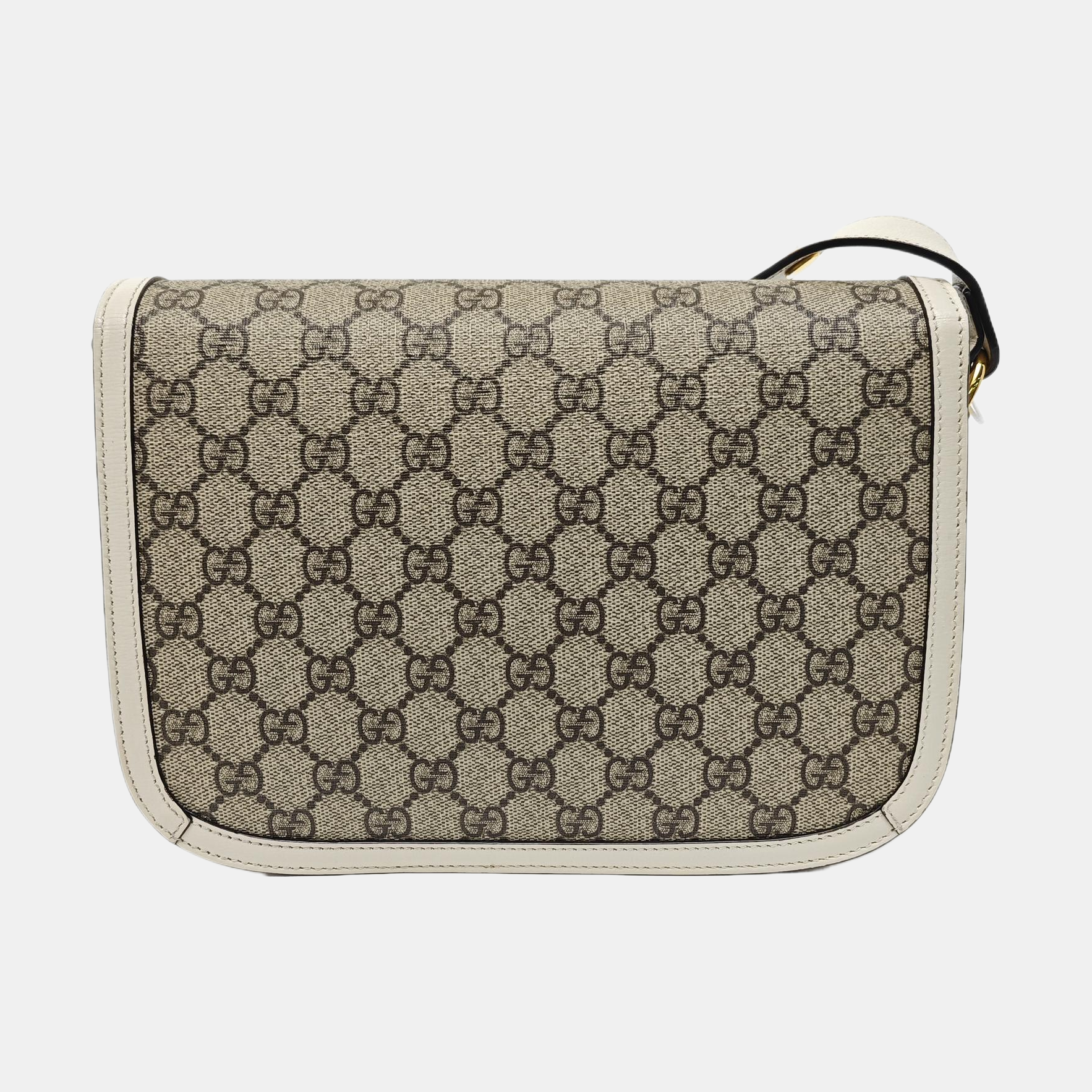 Horsebit 1955 Small Monogram Coated Canvas Beige