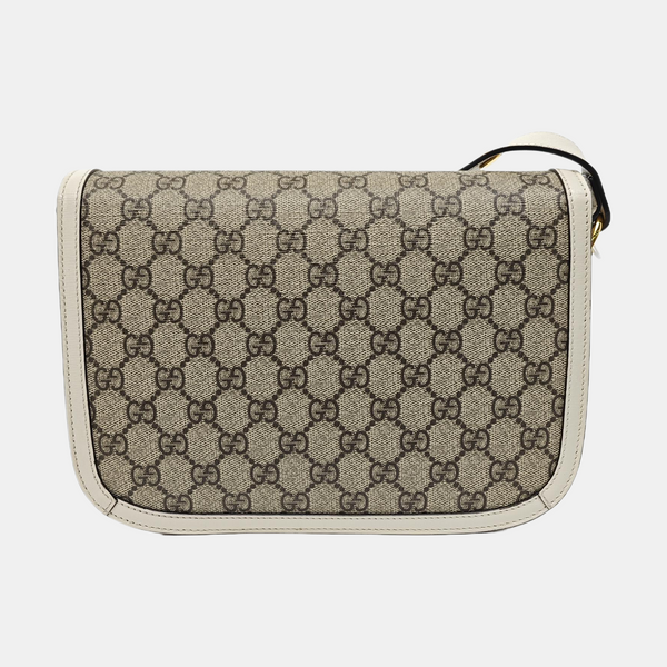 Horsebit 1955 Small Monogram Coated Canvas Beige