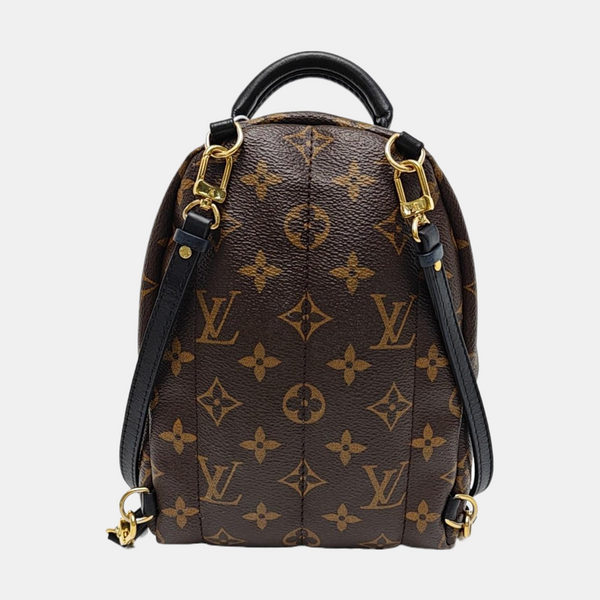 Authenticated pre-owned  PALM SPRINGS Mini Monogram Coated Canvas Brown - Backpack at Looply