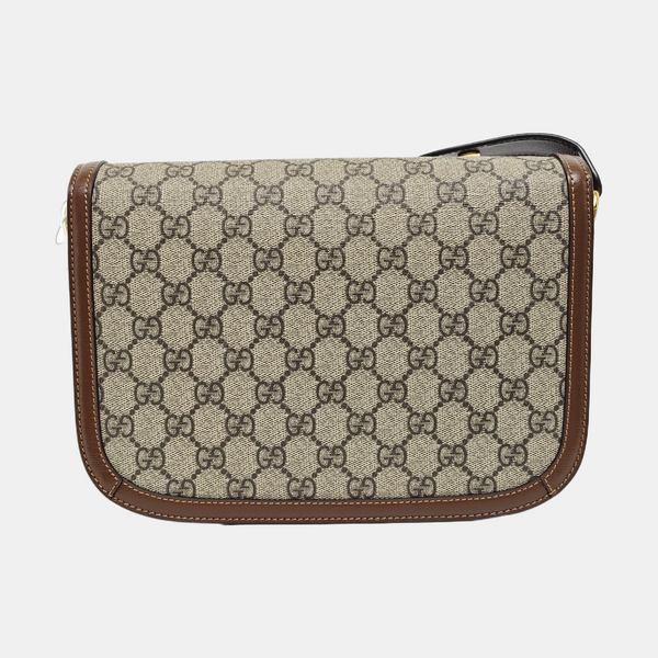Horsebit 1955 Medium Monogram Coated Canvas Beige