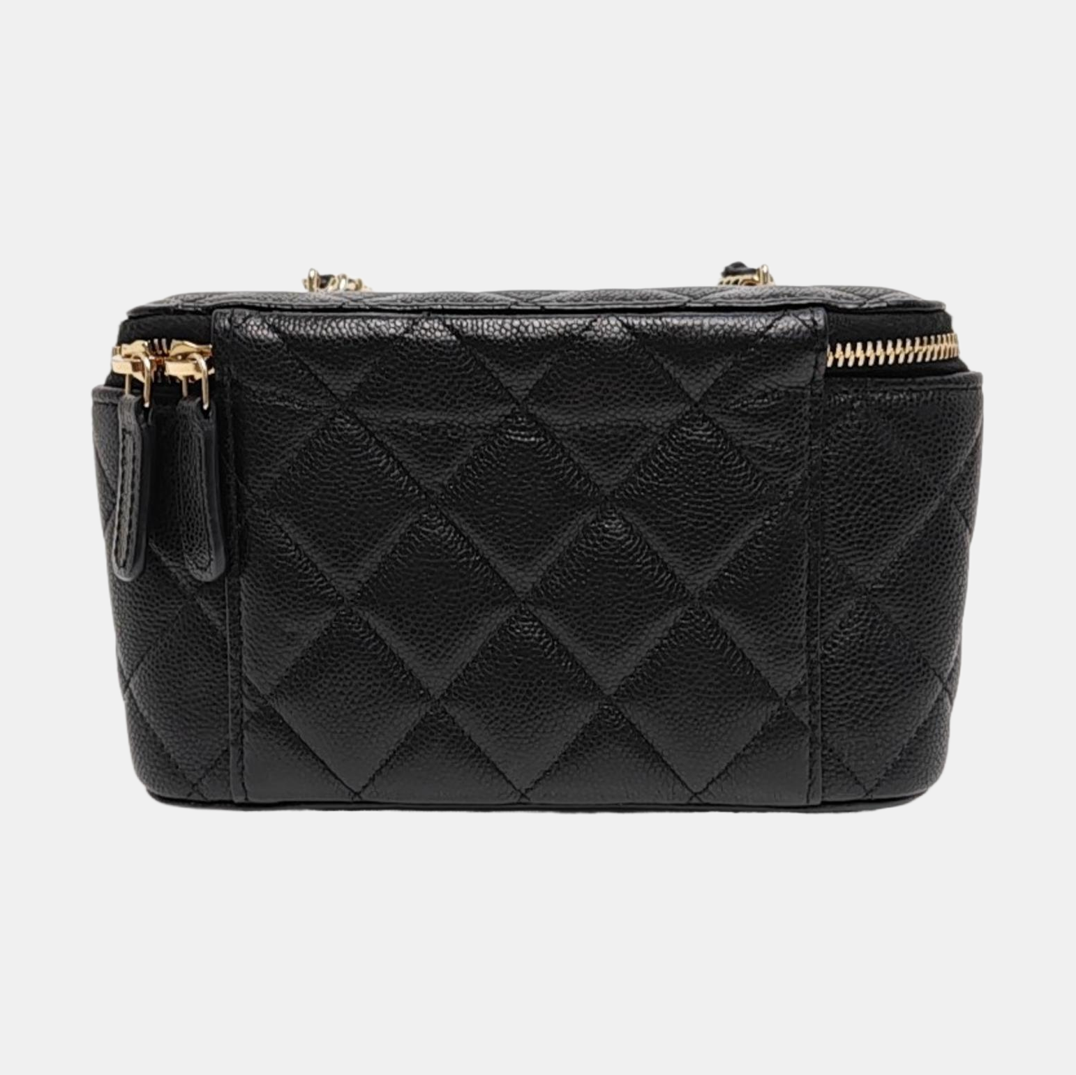 Authenticated pre-owned  VANITY CASE Quilted Grained Calfskin Black - Crossbody Bag at Looply