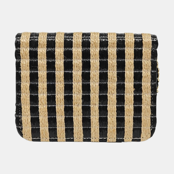 Quilted Straw Crossbody Bag Multicolor