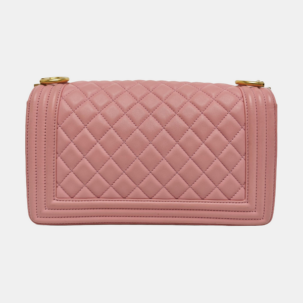 BOY CHANEL Medium Quilted Calfskin Pink