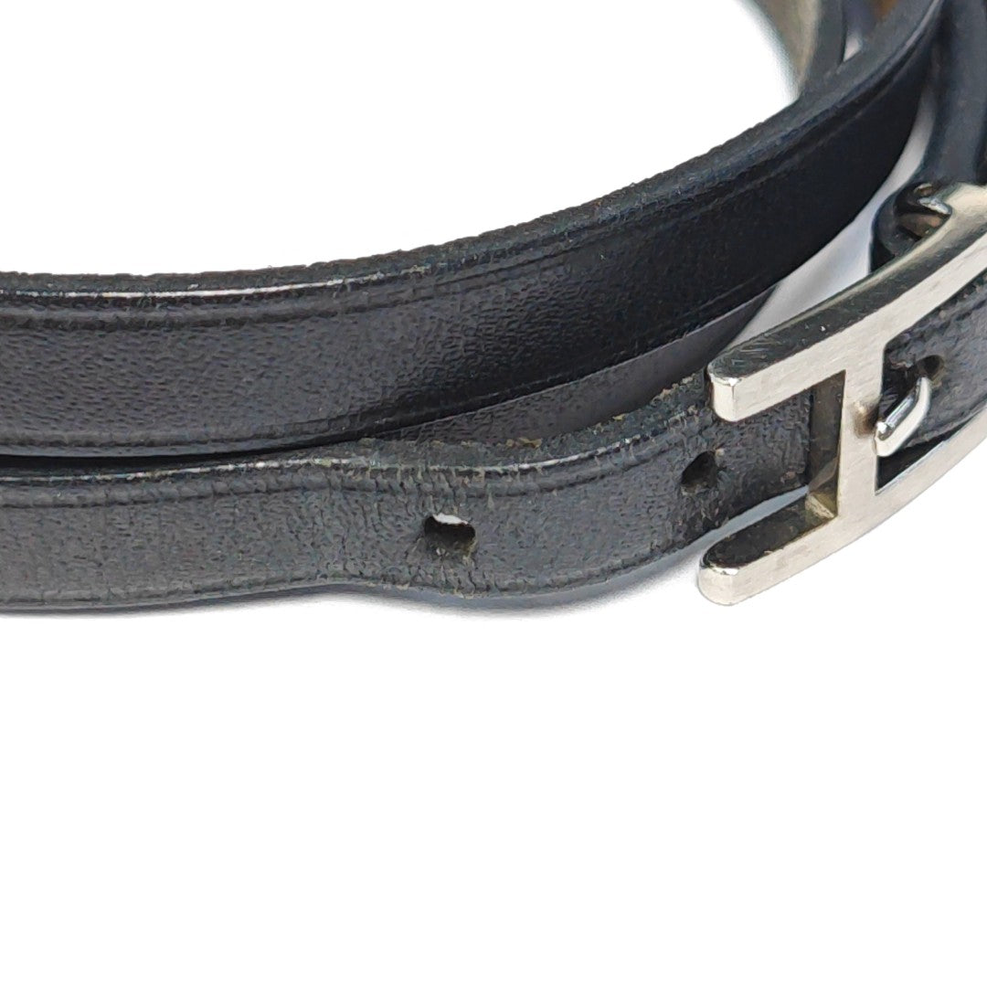 Behapi Leather Black Bangle