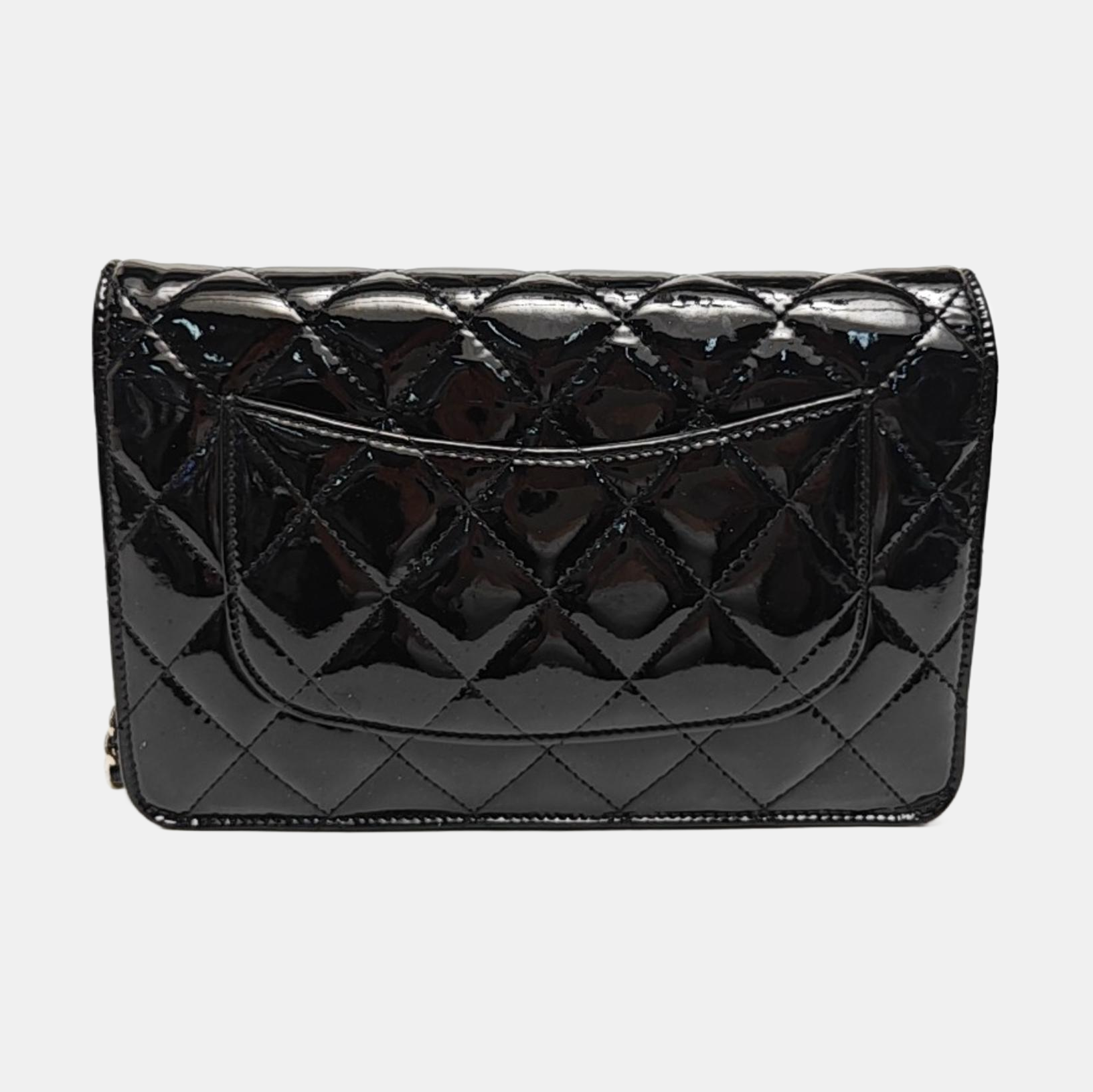 WOC Quilted Patent Leather Black