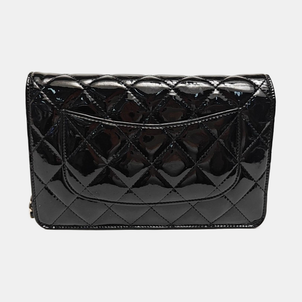 WOC Quilted Patent Leather Black