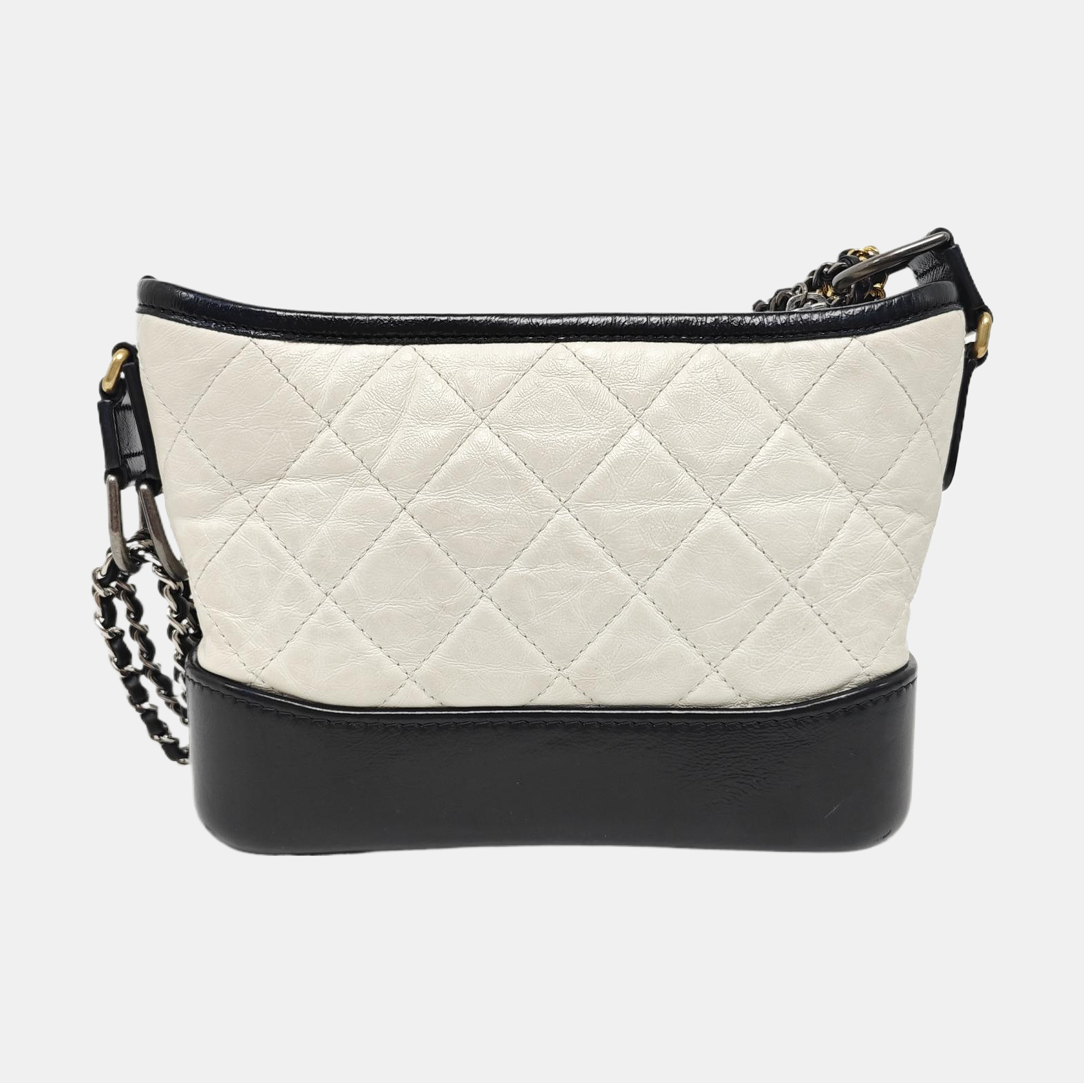 GABRIELLE Small Quilted Calfskin White