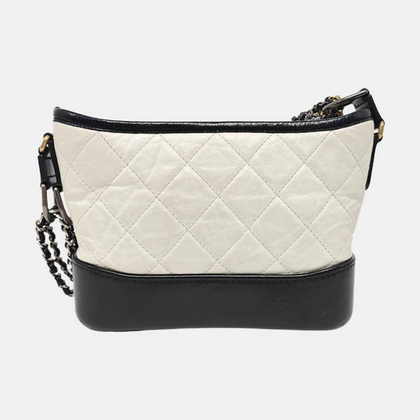 GABRIELLE Small Quilted Calfskin White