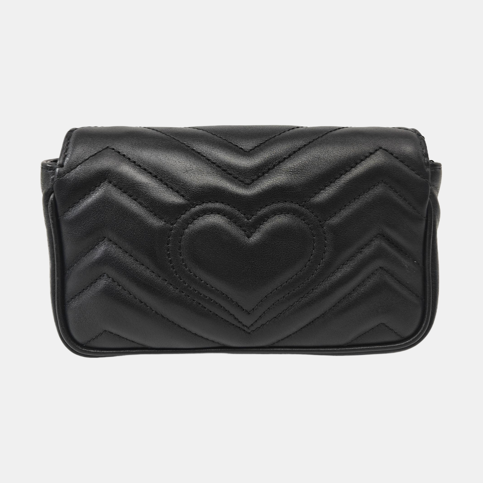 GG Marmont Mini Quilted Calfskin Black