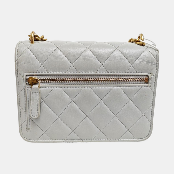Quilted Lambskin Shoulder Bag Blue