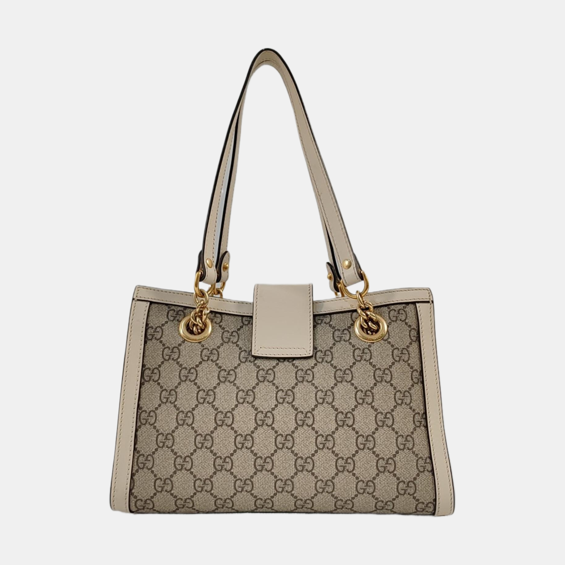 Padlock Small Monogram Coated Canvas Beige