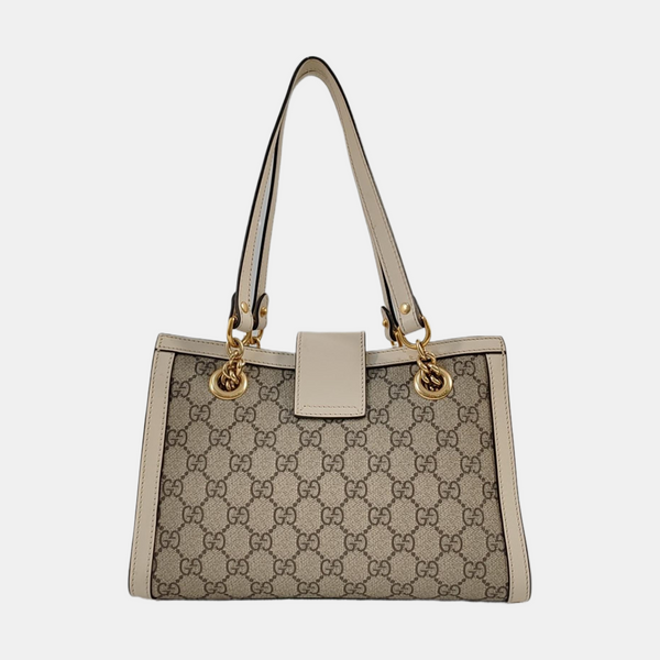 Padlock Small Monogram Coated Canvas Beige