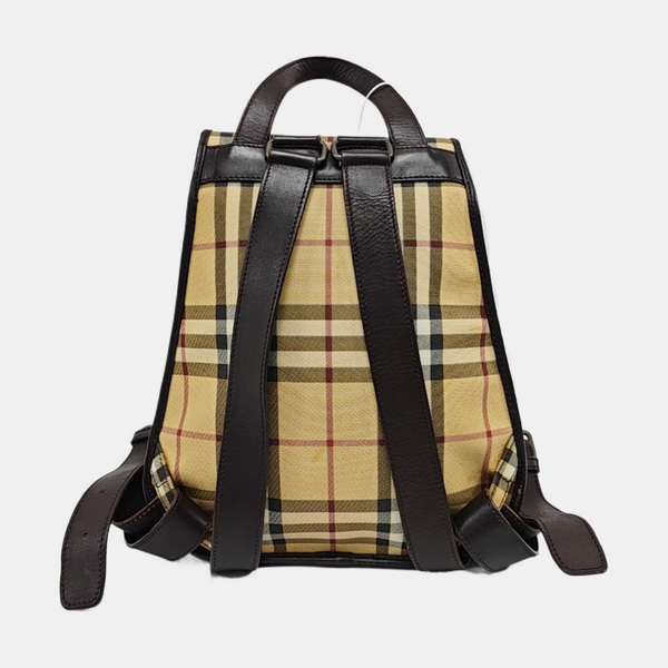 Coated Canvas Backpack Beige