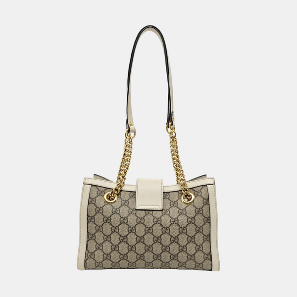 Padlock Small Monogram Coated Canvas Beige