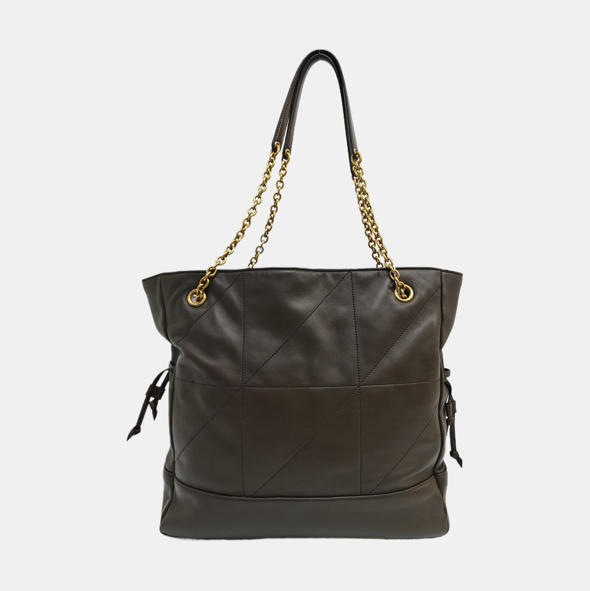JAMIE SHOPPING Medium Quilted Lambskin Gray