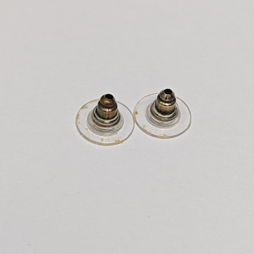 CC Logo Synthetic Material Black Stud Earrings