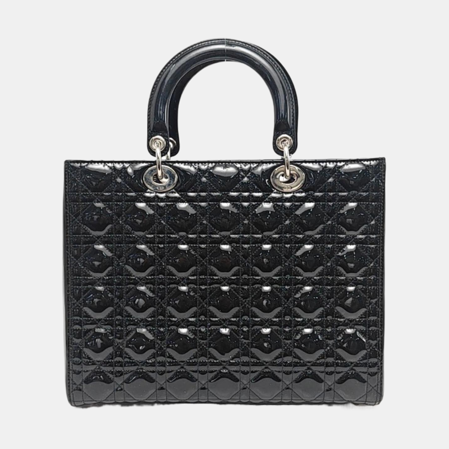 Lady Dior Large Cannage Patent Leather Black