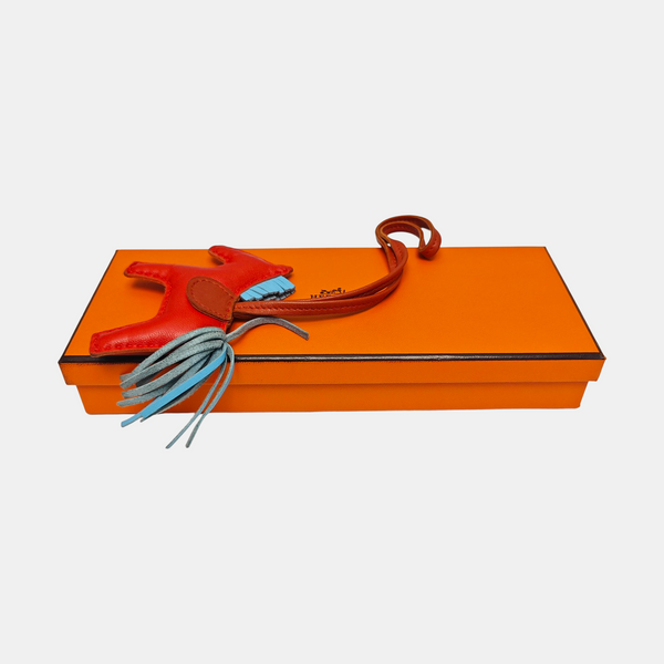 Leather Bag Charm Orange