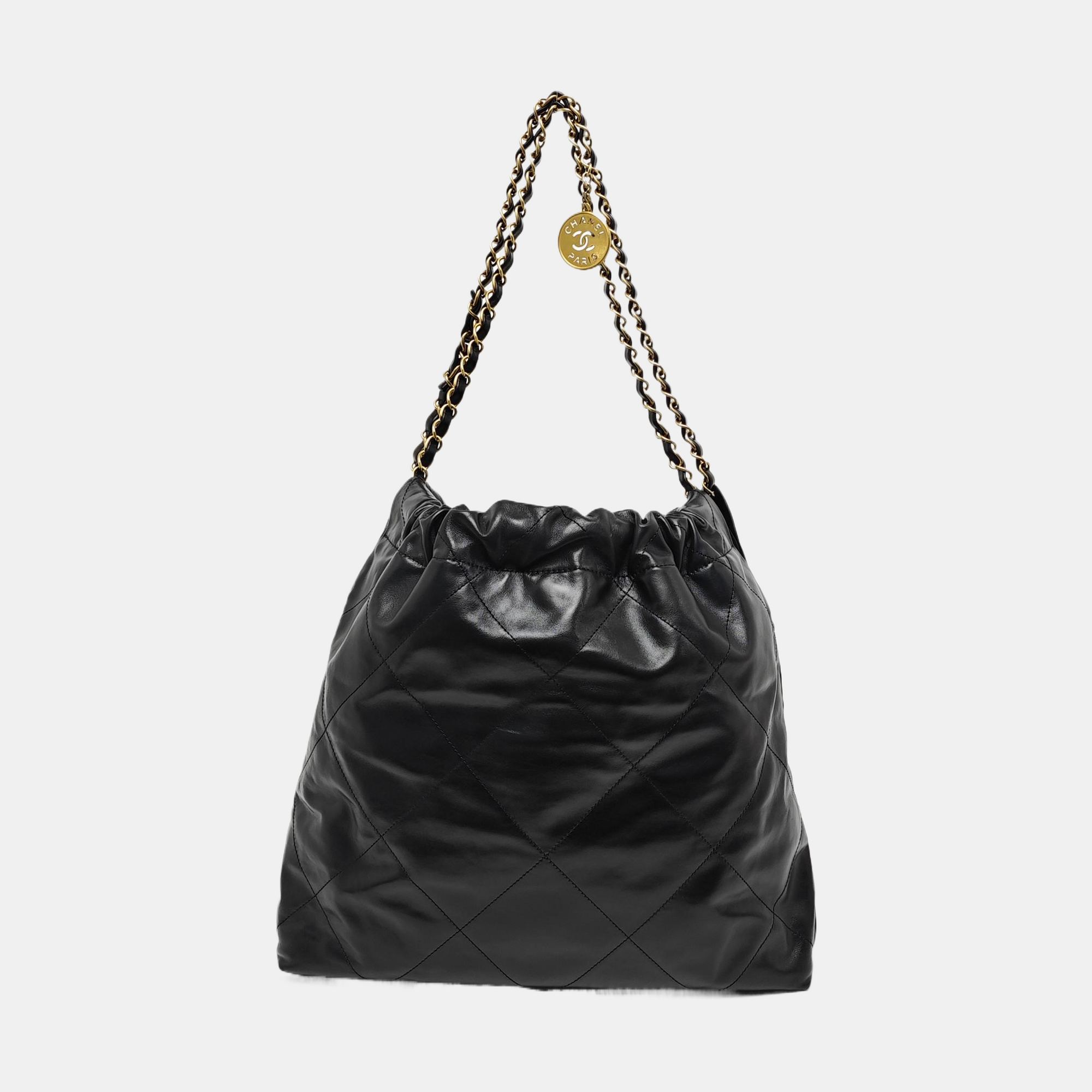 CHANEL 22 Medium Quilted Calfskin Black