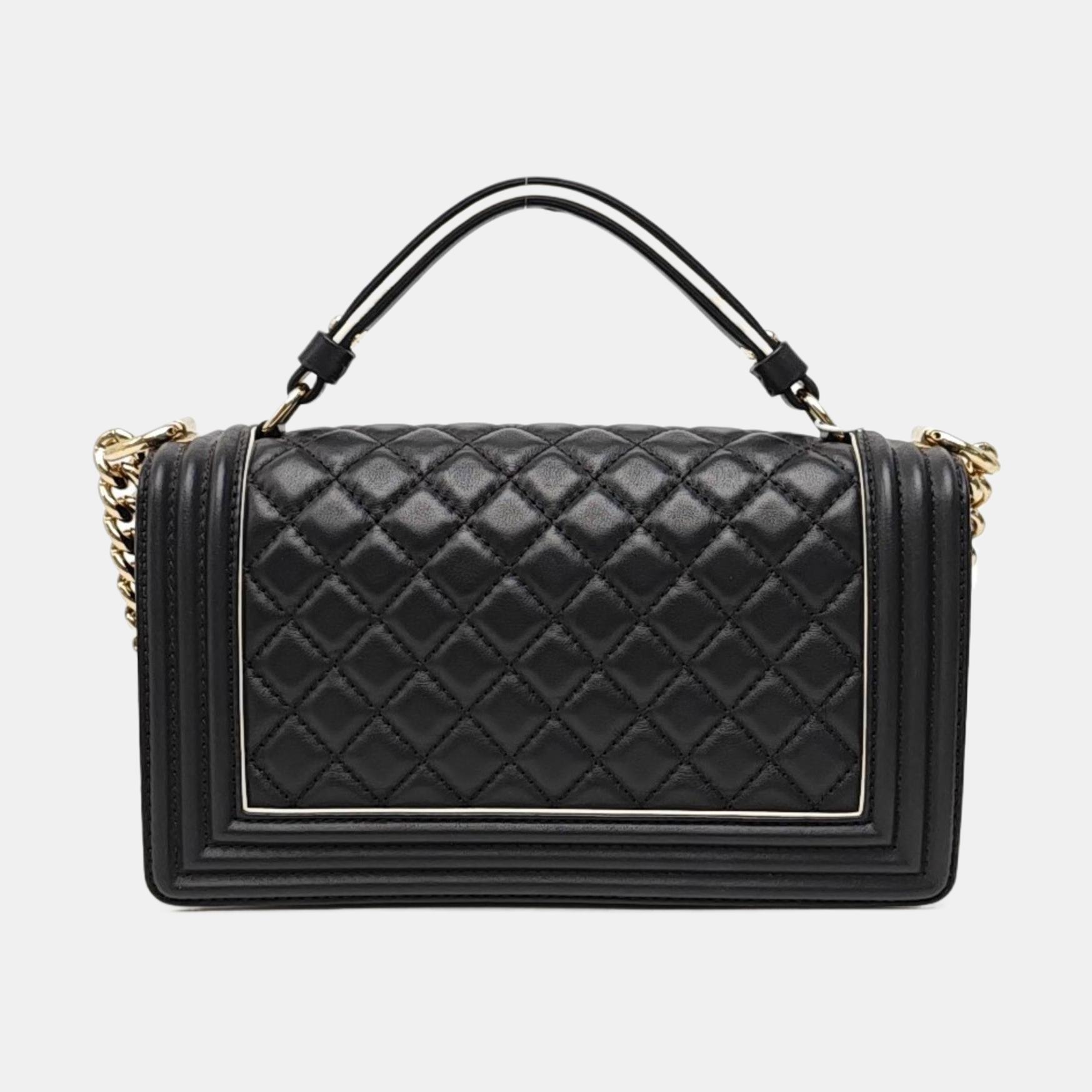 BOY CHANEL Medium Quilted Calfskin Black
