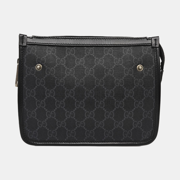 Monogram Coated Canvas Shoulder Bag Black