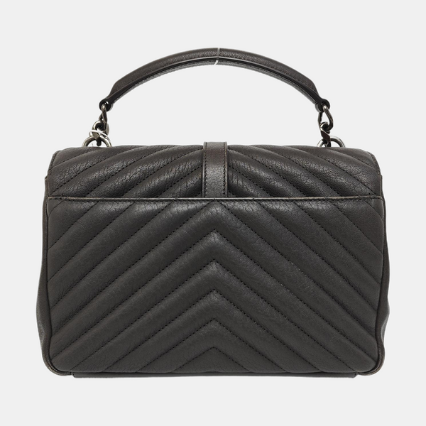 COLLEGE Medium Chevron Calfskin Gray