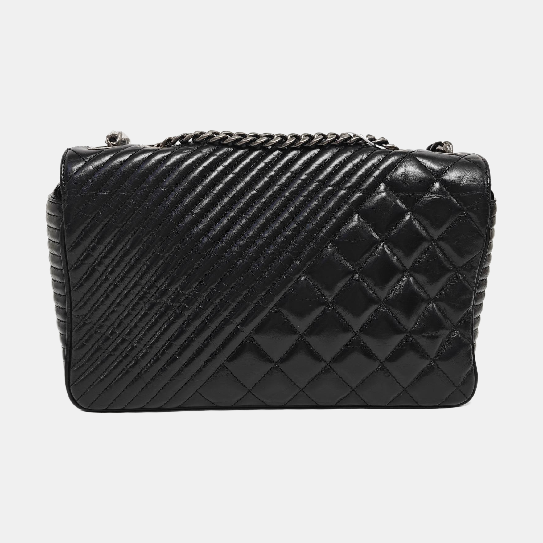 COCO BOY Quilted Calfskin Black