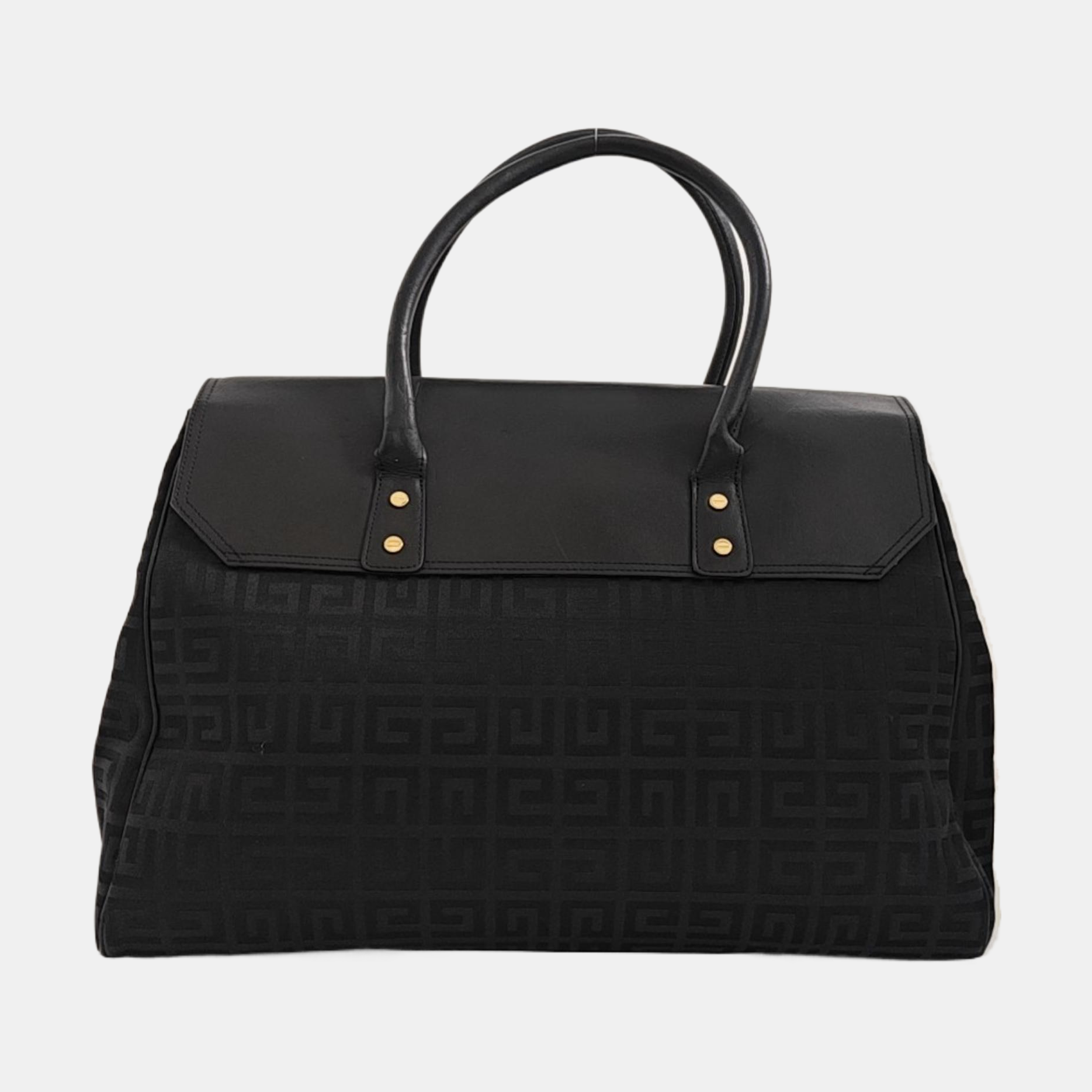 Canvas Top Handle Bag Black